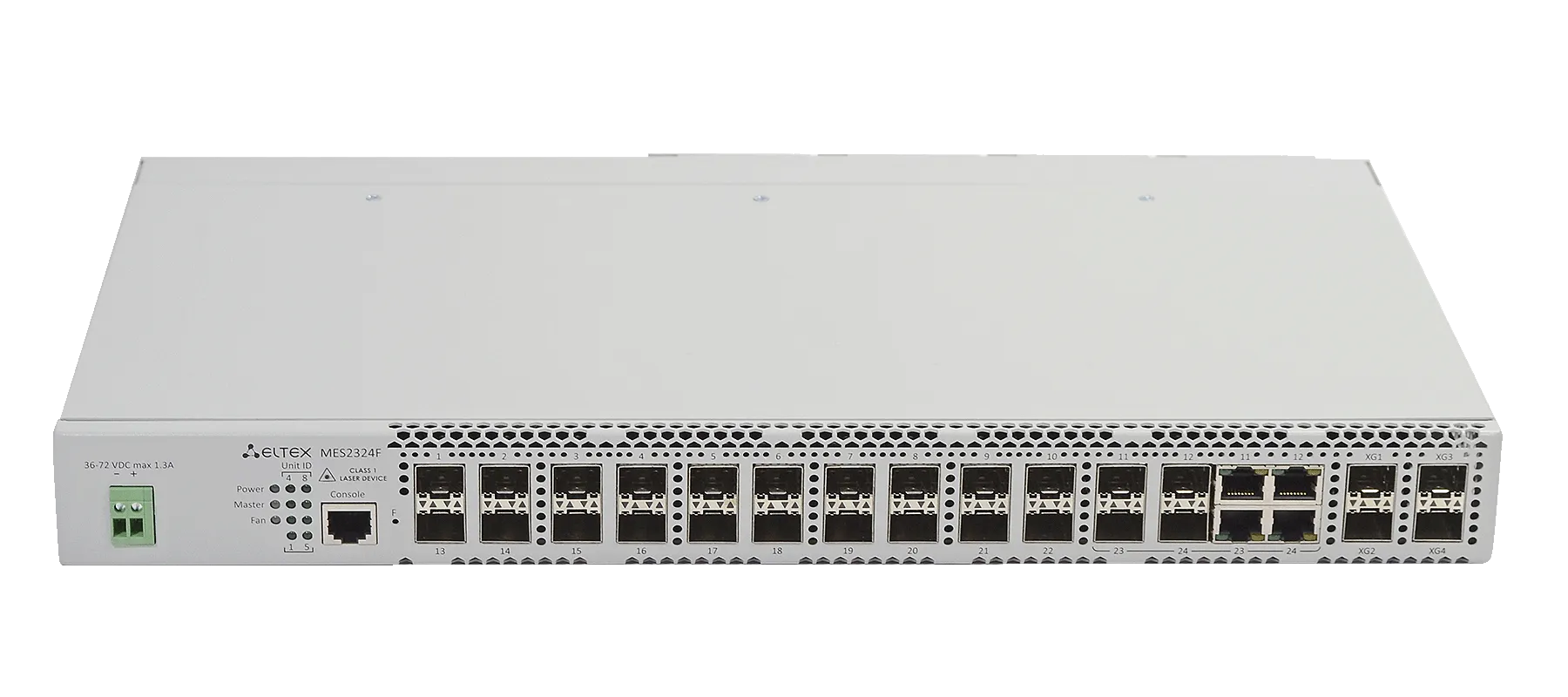Ethernet-коммутатор MES2324F, 20x1G SFP + 4xCombo + 4x10G SFP+, L3, 48V DC