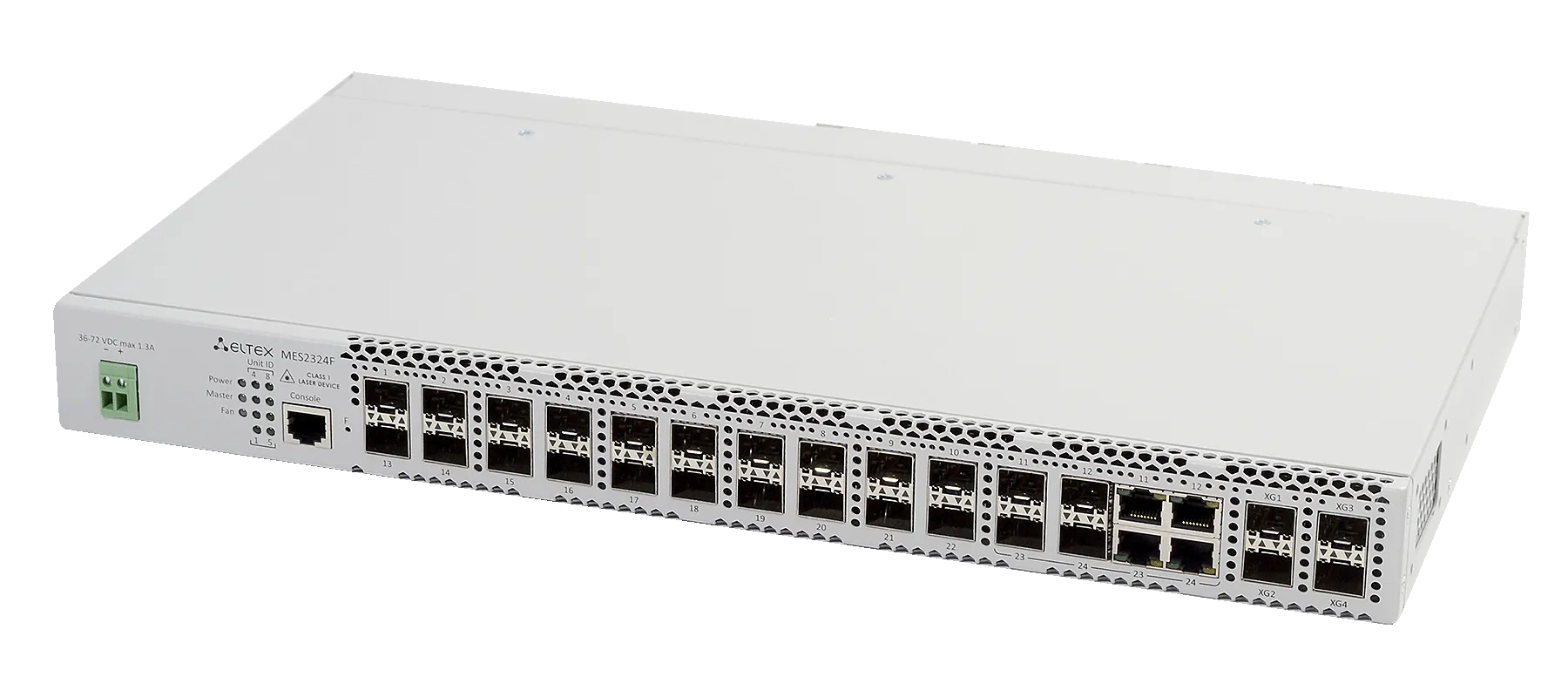 Ethernet-коммутатор MES2324F, 20x1G SFP + 4xCombo + 4x10G SFP+, L3, 48V DC