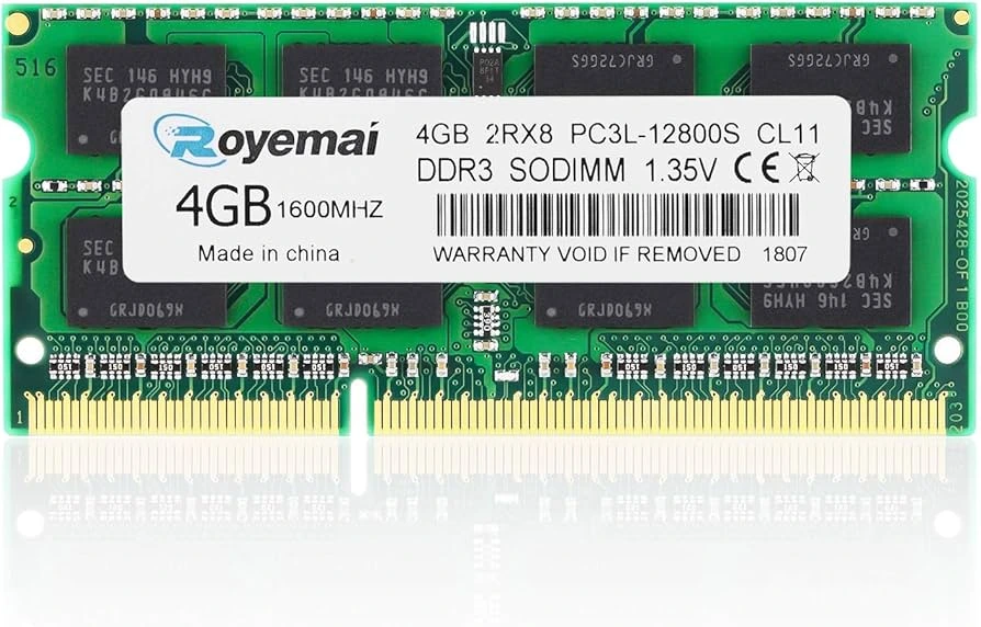 MEMORY MODULE, 4GB, 1600 MHZ DDR3 SODIMM